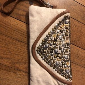 Embellished linen wristlet from urban outfitters